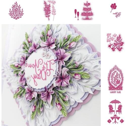 Catmint Lobelia Spray Frame Metal Cutting Dies Chair Craft Embossing Make Paper Greeting Card Making Template DIY Handmade 2021