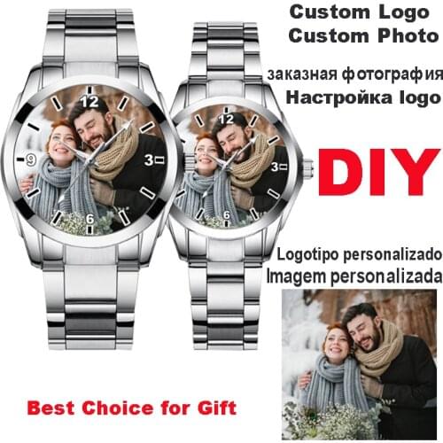 Creative Watch Custom Photo Watches Customize Logo Wristwatch Engrave Name Picture Printing Personality DIY Watch Lovers Gift