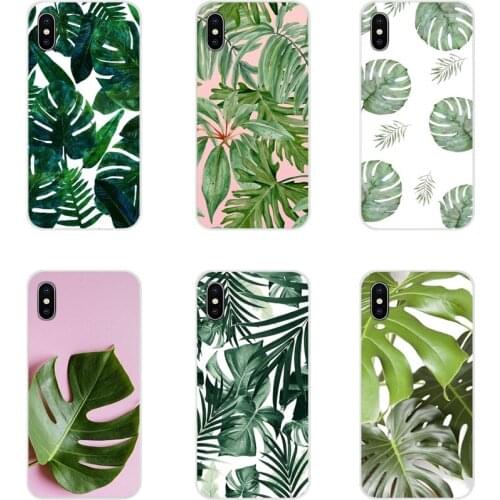 For Huawei Y5 Y6 Y7 Y9 Prime Pro GR3 GR5 2017 2018 2019 Y3II Y5II Y6II Accessories Phone Shell Covers Green Monstera Leaf