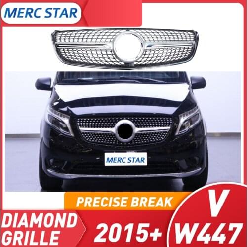 Black Chrome Diamond Grate for V260 V250, Front Bumper, racing grid, for V-CLASS W447