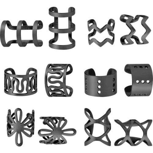 1-6pc Clip Earrings for Women Wrap Ear Cuff No Piercing Fake Cartilage Earring U-shaped Simple Carved Hollow Ear Jewelry Gift