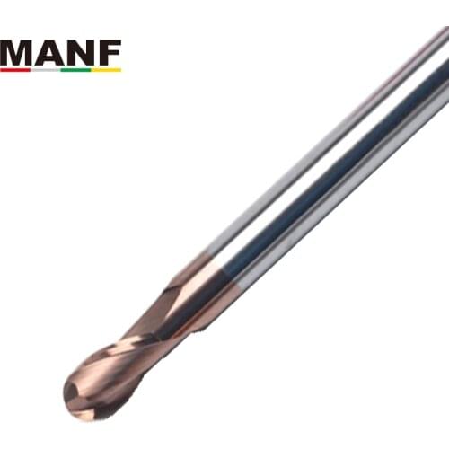 MANF Milling Cutters HRC55 End Mill R2 R3 R4 Tungsten Carbide Ball Nose End Mills Solid Carbide Ball Nose Endmills For cnc