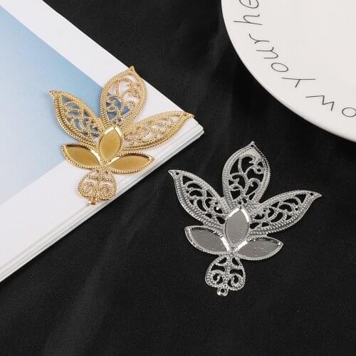5pcs Gold/Rhodium Plated Tone Filigree Crown Connectors Iron Crafts For DIY Jewelry Making Findings Charms Pendant