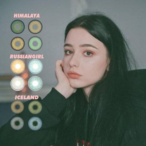 2021 Fashion Russiangirl Series Contact Lenses Hotsale Himalaya Iceland Blue Green Brown Color Eye Contact Lens 2pcs/pair yearly