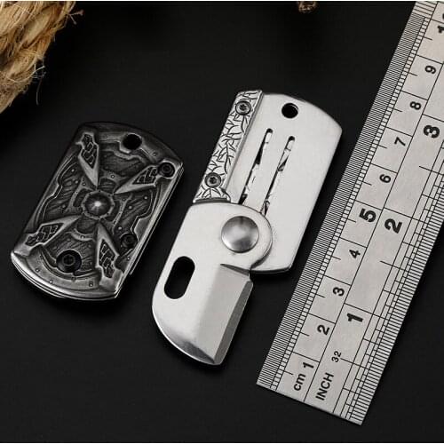 Creative Cool EDC Necklace High Hardness Multifunction Folding Knife Survival Knife Outdoor Tool Defensive Good Gift for Men