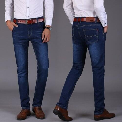 2018 Autumn and Winter plus size Trousers Elastic Fat Pants Men Jeans Fat Jeans Loose Jeans denim pants