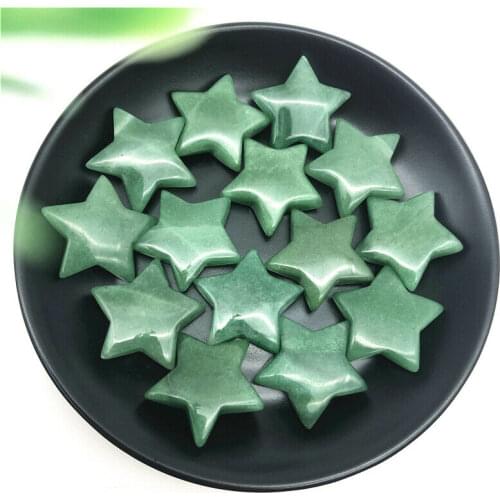 1/2pcs Natural Green Aventurine Crystal Stone Star Shaped Healing Polished Gifts Crafts Natural Stones and Minerals