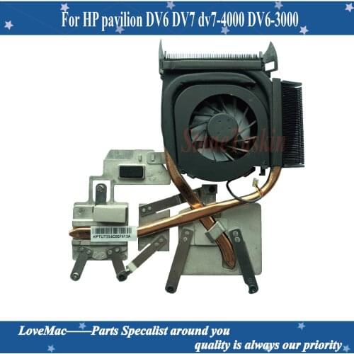 Original for HP Pavilion DV6 DV7 dv7-4000 DV6-3000 Cooling Heatsink and Fan 622033-001 637610-001 3MLX6TATP80 3MLX6TATPM0