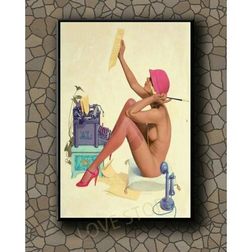 P030 Vintage Beautiful Pin-up Girl Classic Picture 14 Silk Fabric Poster Art Decor Indoor Painting Gift