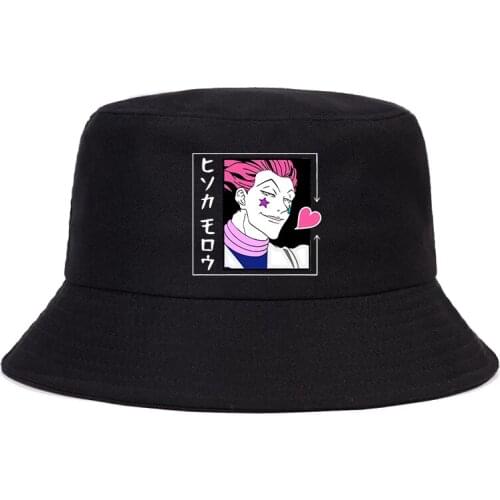 2021HISOKA MOROW Summer Hat Anime Women Men Panama Bucket Cap The Design Flat Visor Hunter X Hunter Bucket Hat Fisherman Hats