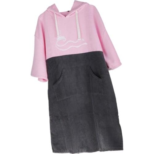 Beach Surf Poncho with Hood, Water Absorbent Wetsuit Changing Towel Robe, Home