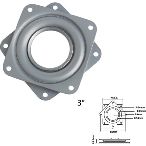 Square Bearing Swivel Plate Lazy Susan Turntable 3\"/4\"/6\" TV Rack Desk Tool N58A