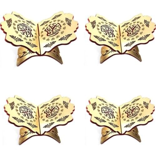 Retro Kuran Quran Holy Book Stand Holder Wooden Carved Reading Bookshelf Eid Ramadan Muslim Islamic Home Decor
