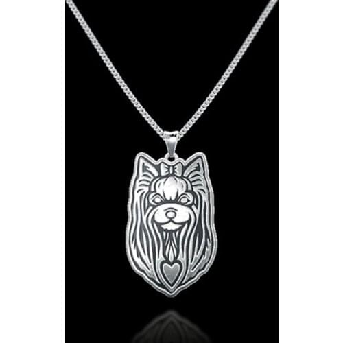 Daisies Female Silver Plated Yorkshire Terrier Pendant Necklaces Lovers Alloy Dog Statement Necklaces For Women