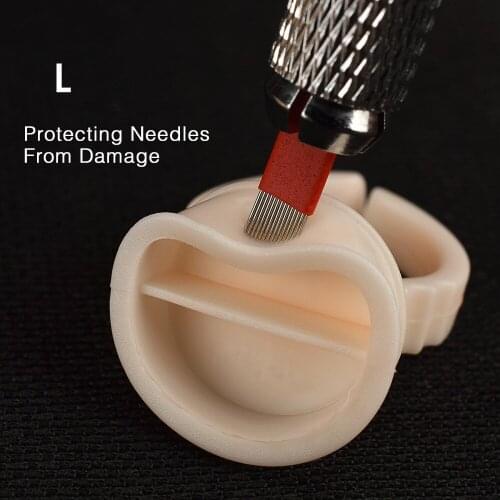 100pcs Silicone Eyebrow Lip Holder Rings Permanent Makeup Ring L Separated Tattoo Ink Maquiagem Definitiva Porta Pigmentos