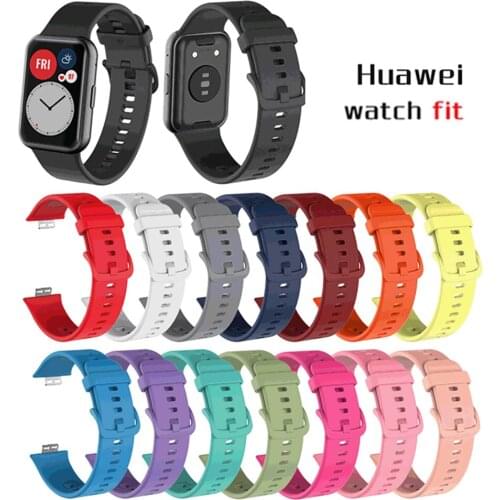 Silicone Strap for Huawei Watch Fit Smart Watch soft Sport Waterproof WristBand Watchband Replacement Bracelet for huawei fit
