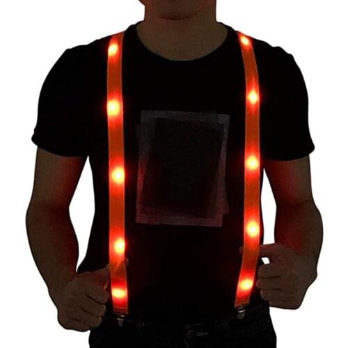 LED Glow Light Up Suspenders Adjustable Elastic Outdoor Sports Warning Chest Strap Outdoor Fitness Equipment Cinturones Hombre