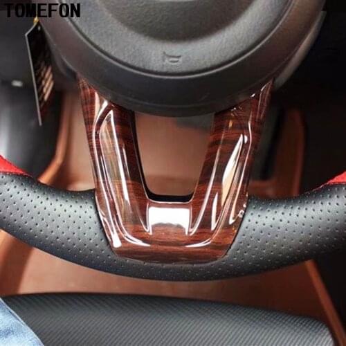 TOMEFON NEW! Wood Grain Steering Wheel Interior Accessories For MAZDA 3 MAZDA 6 CX-5 CX-9 CX9 2017 2018 Car Interior styling