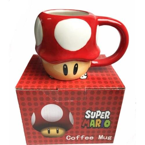 Creative 3D mushroom coffee mug hot movie Super Mario Cartoon Expression mugs coffee cups Ceramic Drinkware for Birthday Gift