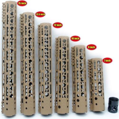 Aplus Ultralight M-lok Handguard Rail 7'' 9'' 10'' 12'' 13.5'' 15'' inch Picatinny Mount System Fit .223/5.56_Tan Color Printed