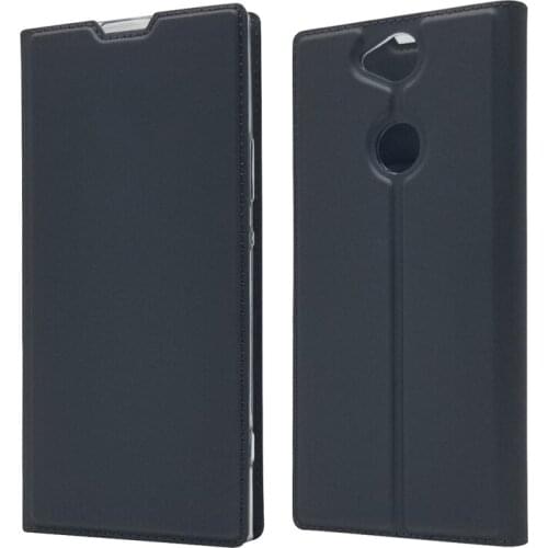 Ultra Slim Magnetic Case For Sony Xperia XA2 Plus Flip Stand Cover with card slots Fundas Protective Shell