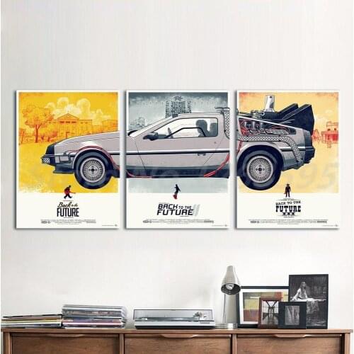 Back To The Future Delorean Wallpaper Movie Canvas Painting Print Living Room Home Decor Modern Wall Art Oil Painting Poster