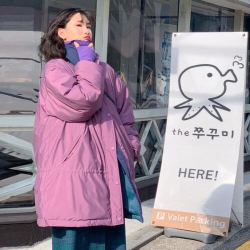 Bella Philosophy 2019 Winter Women Double Sided Down Coats Lady Solid Harajuku Warm Outerwear Female Preppy Style Loose Parpas