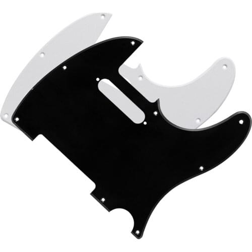 2PCS 8 Holes 1Ply American/Mexican Standard FD Tele Guitar Pickguard Anti-Scratch Plate High Quality ,White/Black