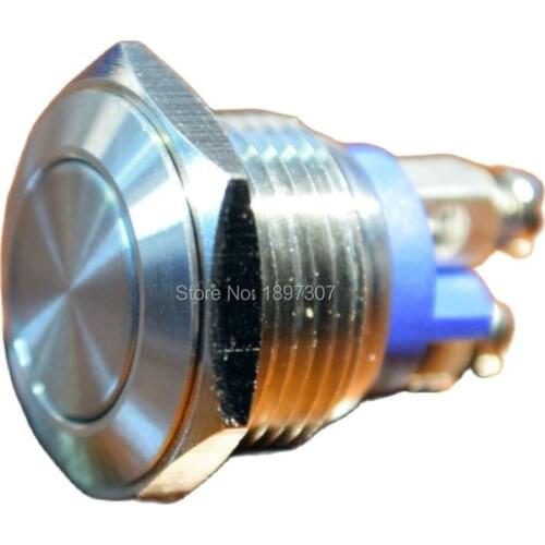 20 Pieces 16mm Off/(On) 48V/DC 2A Screw Terminal Stainless Steel Push Button Switch