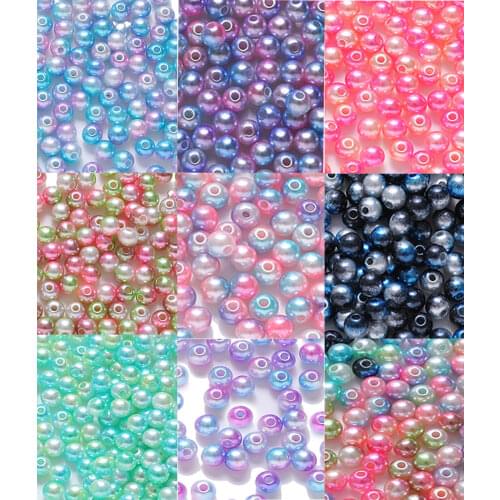 200Pcs 4mm 6mm 8mm Glass Beads Imitation Pearls Beads Round Pearl Beads for Jewelry Making DIY Bracelet Necklace