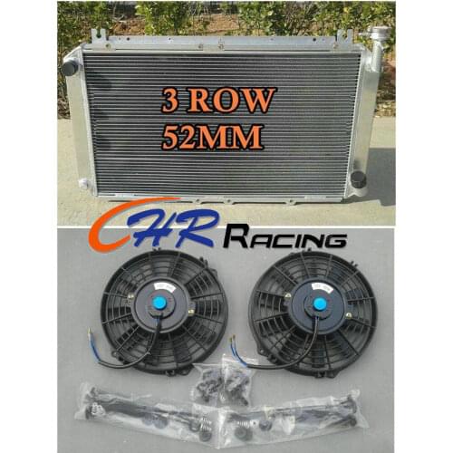 3 Core Radiator & 14" Fans For Nissan GQ PATROL Y60 4.2L Petrol MT TB42S TB42E MT 1987-1997