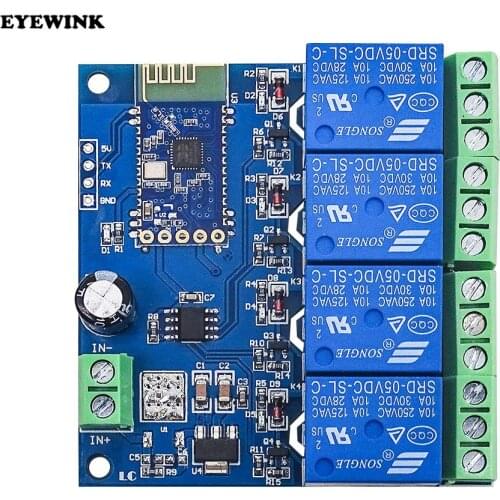 5V / 12V 4 channel Bluetooth relay IOT smart home phone app remote control switch JDY-31