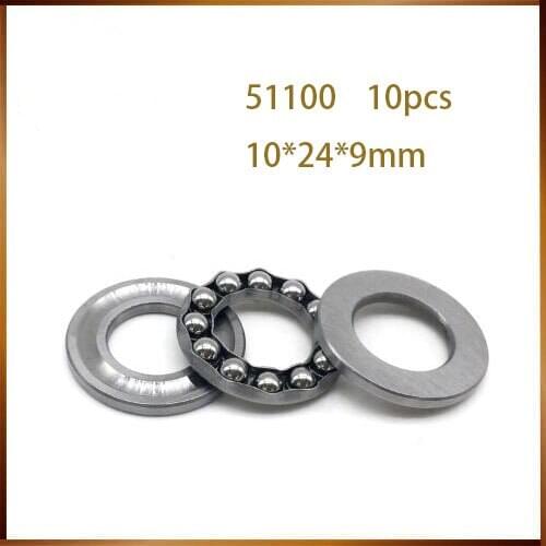 51100 Thrust Bearing 10*24*9 mm ( 10 PCS ) ABEC-1 Axial 51100 Ball Bearings 8100