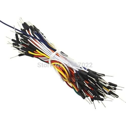 65pcs=1set Jump Wire Cable Male to Male Jumper Wire for A rduino Breadboard 65 jump wires Solderless Flexible Breadboard