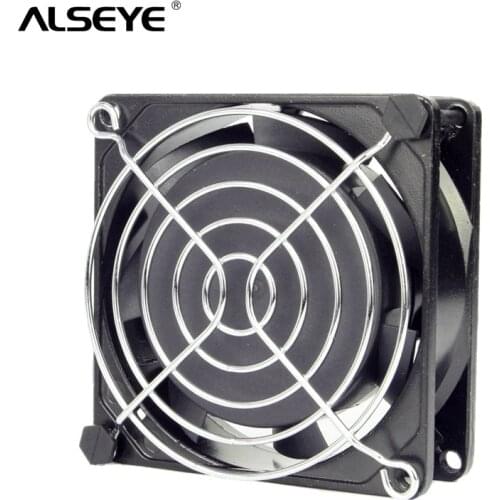 ALSEYE AC 220/240V Fan 80mm Two Ball Bearing Cooling Fan with Cover 50/60 HZ 2600RPM Metal frame 8cm AC cooling fans