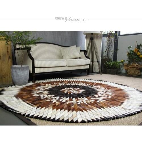 Free shipping 100% natural genuine cow leather tapetes para sala