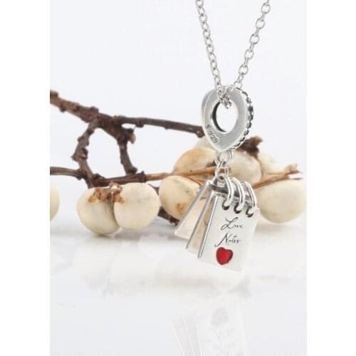 Bewill S925 Sterling Silver Love Diary Pendant Simple Love Note Pendant Diy Bracelet