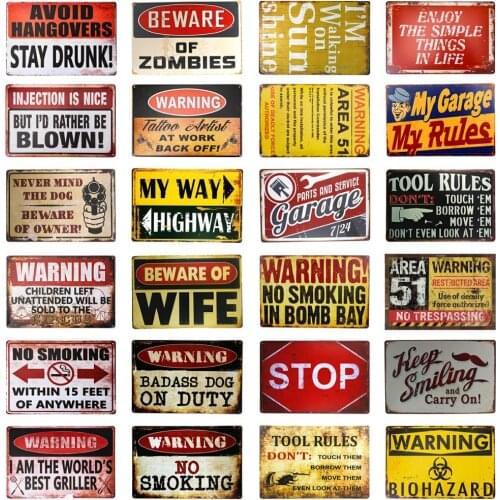 DL- Warning Biohazard Hazard Sign Hazard Labels Novelty METAL Sign