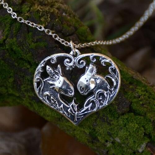 Filigree heart dragon pendant dragon jewelry fans necklace