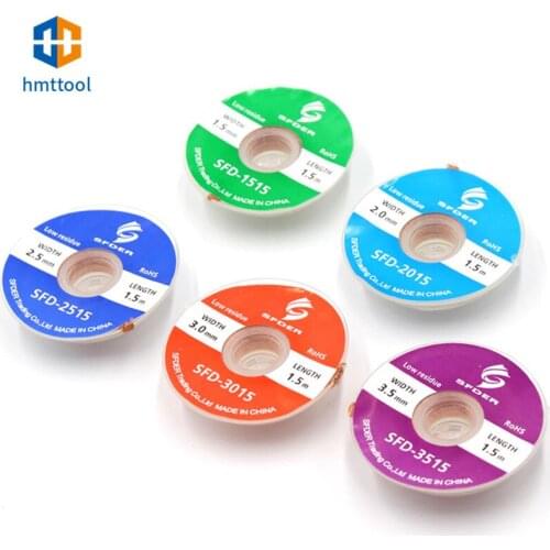 SFD 1.5MM/2.0MM/2.5MM/3.0MM/3.5MM Width Solder Wick BGA Desoldering Braid Remover Solder Accessory Wire Repair Tools