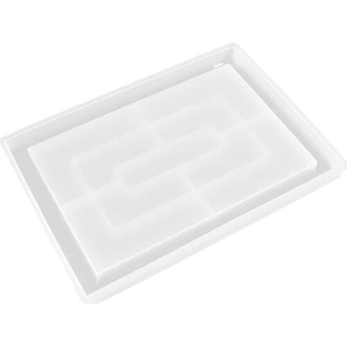 Tray Mold Resin Molds Large Rectangle Epoxy Tray Silicone Resin Mold for DIY Plate Making Tools
