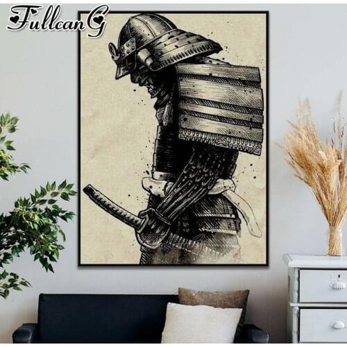 FULLCANG Japanese Samurai abstract mosaic embroidery kits 5d diy diamond painting full square round drill wall decoration FC3543