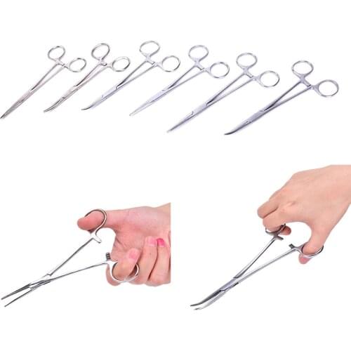 1PCS Hemostatic Forceps Pet Hair Clamp Fishing Locking Pliers Epilation Tools Curved/Straight Hand Tool