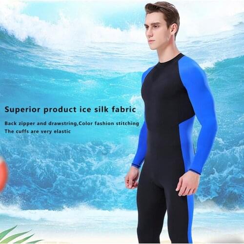 Mens Full Body Wetsuit Long Sleeves Dive Suit Quick-drying One-piece Waterproof Skin-friendly Romper For Swimming Scuba Diving