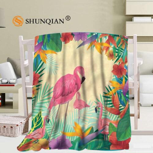 Custom flamingo Coral Blankets Travel Sofa Falafel Blankets Soft Fluffy Warm 56x80inch 50X60inch 40X50inch