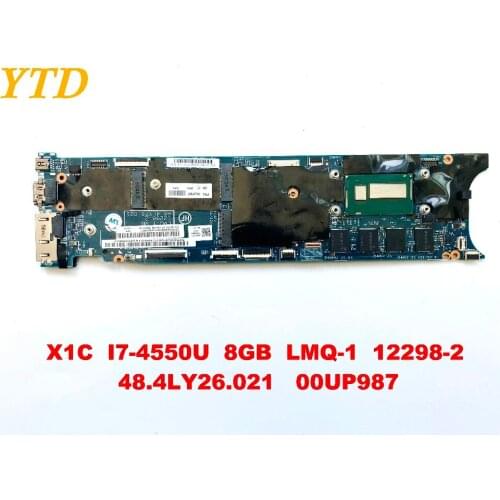 Original for Lenovo X1C laptop motherboard X1C I7-4550U 8GB LMQ-1 12298-2 48.4LY26.021 00UP987 tested good free shipping