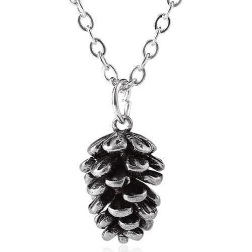 Tiny Cute Acorn Pinecone Necklace Minimal Pine Cone Necklace Small Cartoon Squirrel Nut Necklaces Pendant for Women