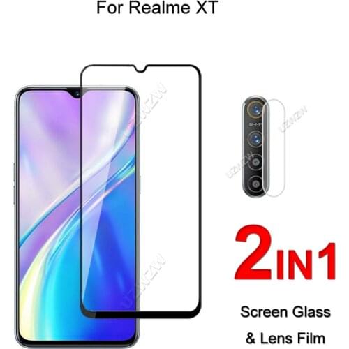Full Cover Glass For Realme XT Screen Protector Protective Tempered Glass Explosion Proof & Camera Lens Film