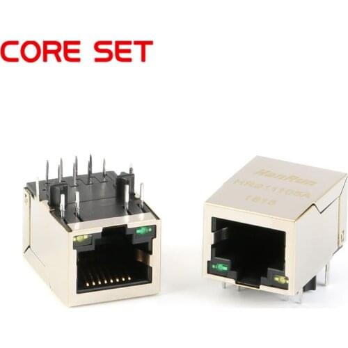 HR911105A RJ45 Connector RJ45 Socket PCB Mounting Network Adapter For Network Data Transfer with Lamp