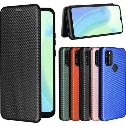 For Blackview A70 2021 Luxury Flip Carbon Fiber Skin Magnetic Adsorption Case For Blackview A70 A 70 BlackviewA70 Phone Bags